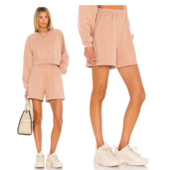 Sixthreeseven Pink Size Small Women Pull On Cotton French Terry The Sweat Short - Picture 4 of 9